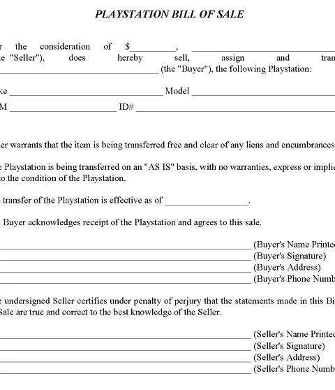 Boat Bill of Sale Form