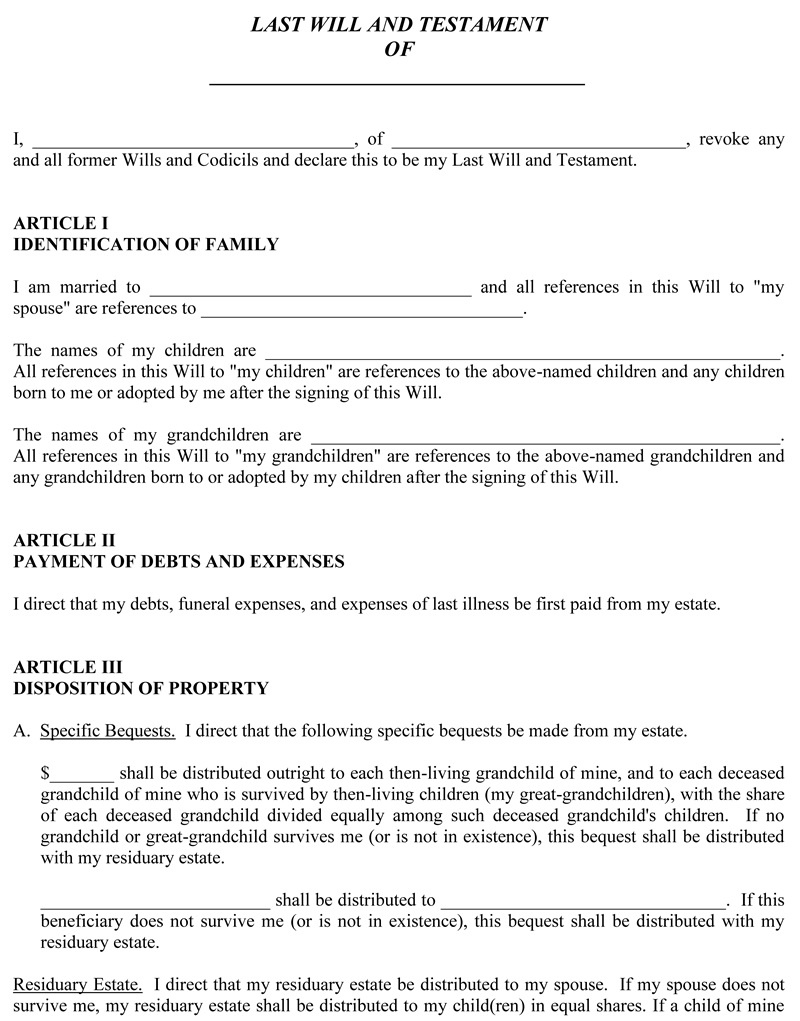 Grandparent Will With Trust For Grandchildren PDF